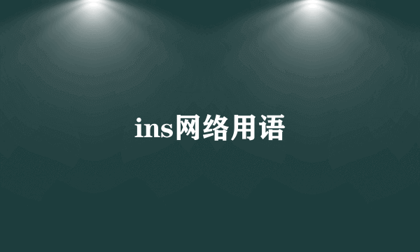 ins网络用语