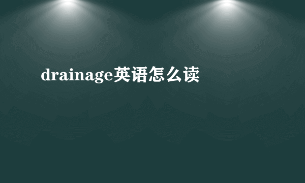 drainage英语怎么读