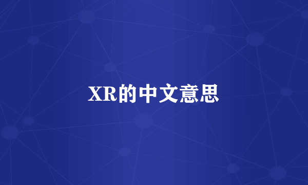 XR的中文意思