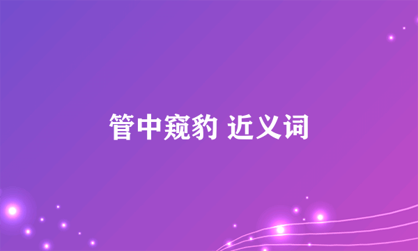 管中窥豹 近义词