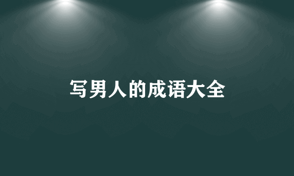 写男人的成语大全
