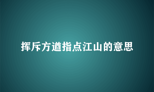 挥斥方遒指点江山的意思