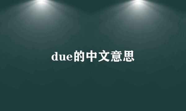 due的中文意思