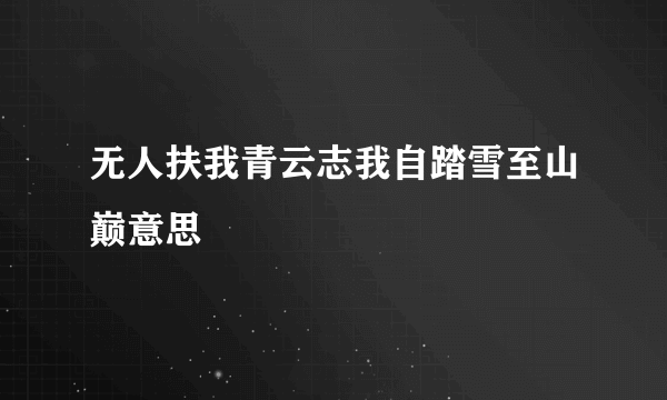 无人扶我青云志我自踏雪至山巅意思
