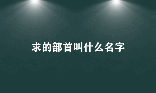 求的部首叫什么名字