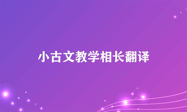 小古文教学相长翻译