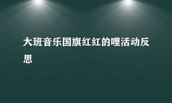 大班音乐国旗红红的哩活动反思