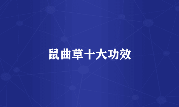 鼠曲草十大功效