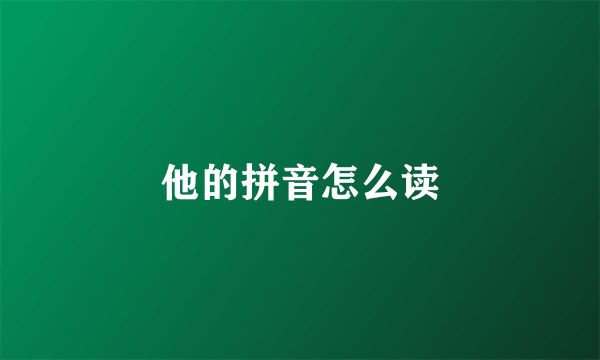他的拼音怎么读