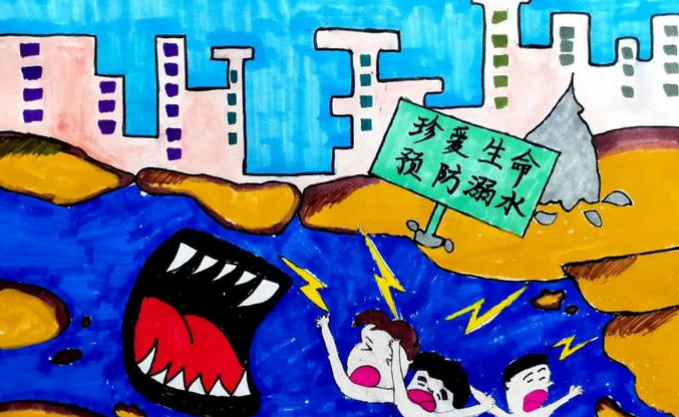 一二三年级防溺水手抄报的画