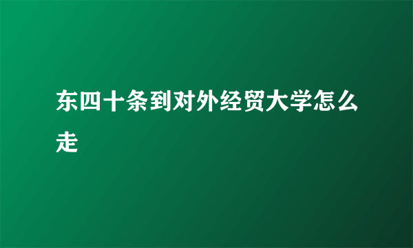 东四十条到对外经贸大学怎么走