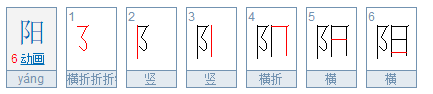 阳笔顺怎么写?