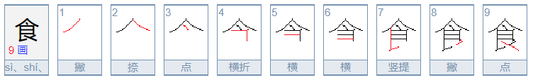 食笔画顺序怎么写