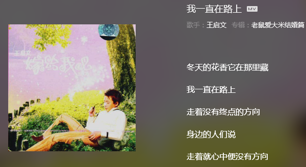 歌词是“我一直在路上”……歌名是什么