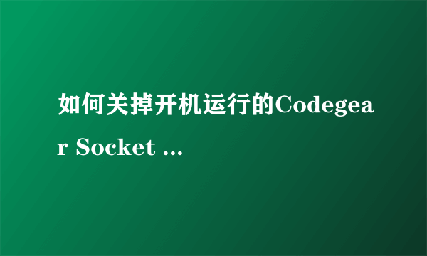 如何关掉开机运行的Codegear Socket Server