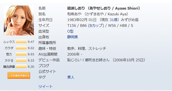 绫瀬じゅり 这个中文叫什么