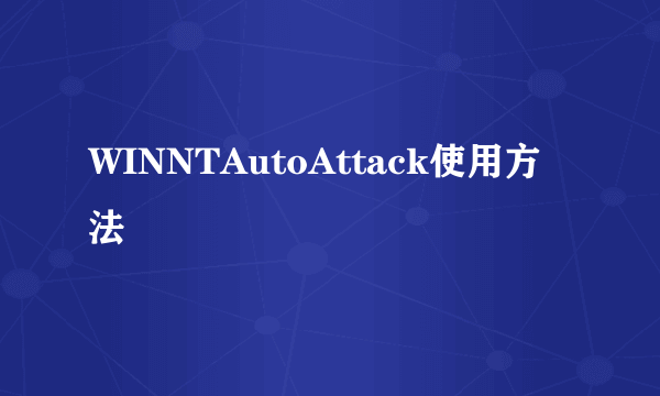 WINNTAutoAttack使用方法