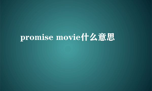 promise movie什么意思