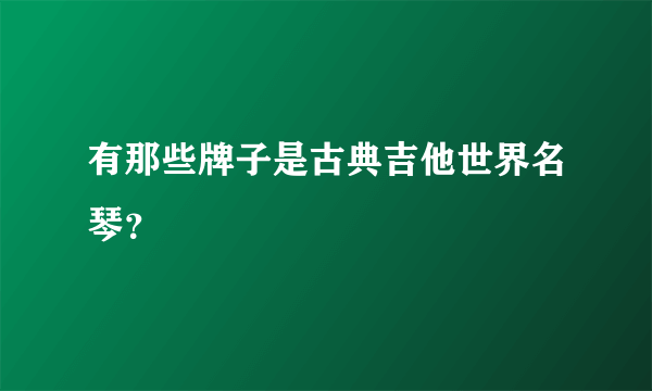 有那些牌子是古典吉他世界名琴？