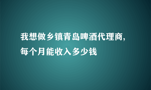 我想做乡镇青岛啤酒代理商,每个月能收入多少钱
