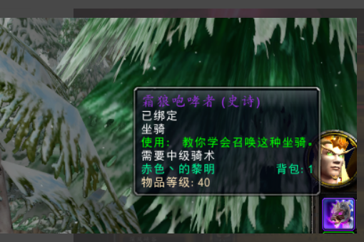 谁能告诉我魔兽霜狼坐骑从哪领取