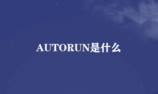 AUTORUN是什么
