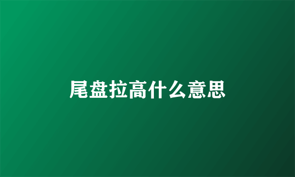 尾盘拉高什么意思
