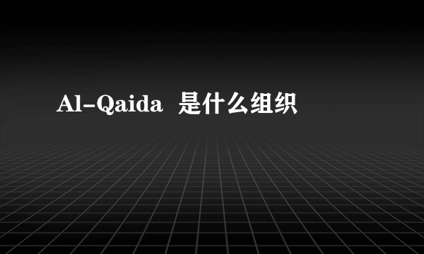 Al-Qaida  是什么组织