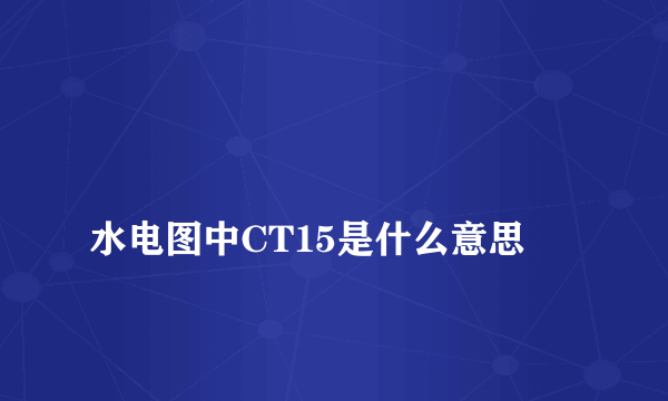 
水电图中CT15是什么意思

