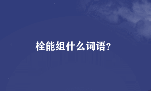 栓能组什么词语？