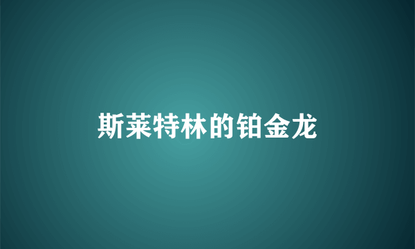 斯莱特林的铂金龙