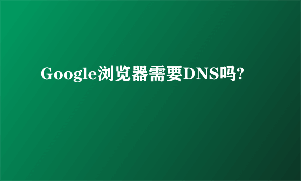 Google浏览器需要DNS吗?