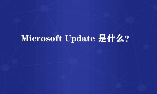 Microsoft Update 是什么？