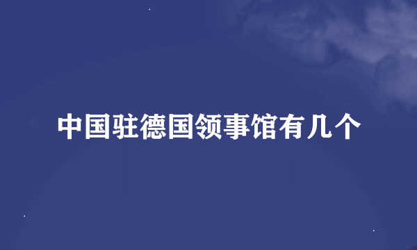 中国驻德国领事馆有几个