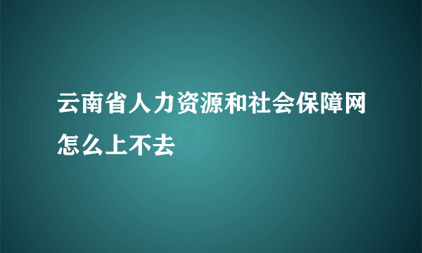 云南省人力资源和社会保障网怎么上不去