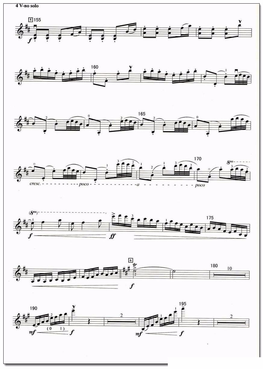 小提琴梁祝独奏五线谱