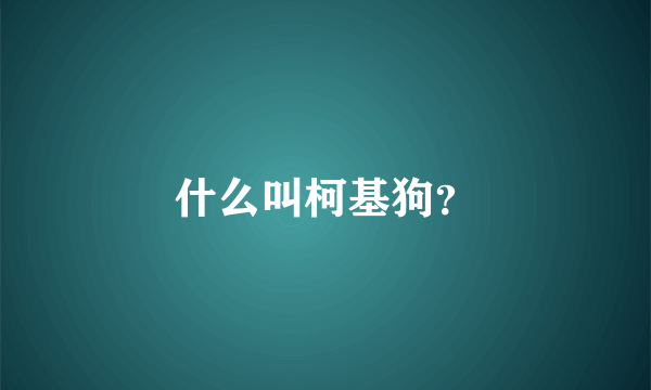 什么叫柯基狗？