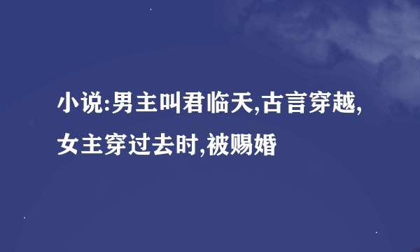 小说:男主叫君临天,古言穿越,女主穿过去时,被赐婚