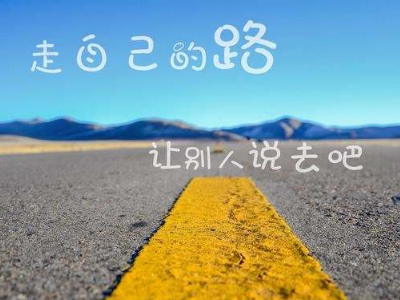 走自己的路，让别人说去吧！什么意思？