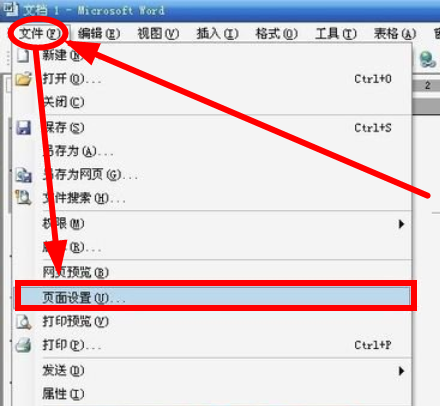 word2003页面设置在哪里