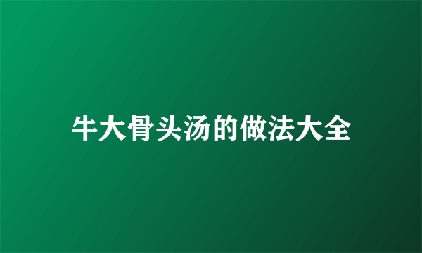 牛大骨头汤的做法大全