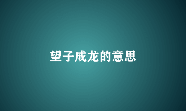 望子成龙的意思