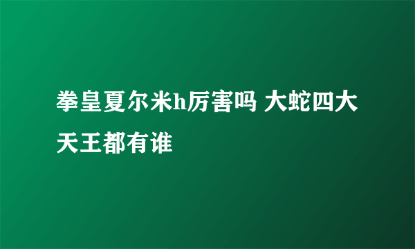 拳皇夏尔米h厉害吗 大蛇四大天王都有谁