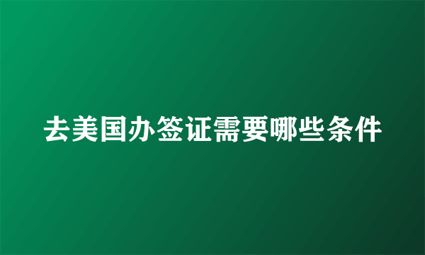 去美国办签证需要哪些条件