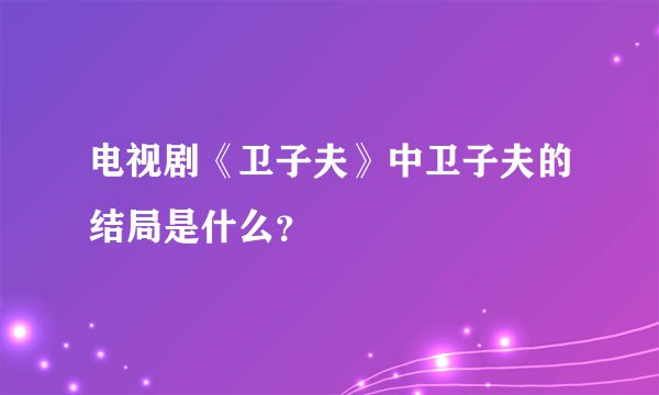电视剧《卫子夫》中卫子夫的结局是什么？
