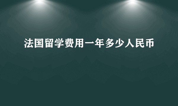 法国留学费用一年多少人民币