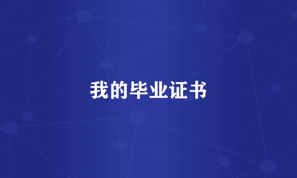 我的毕业证书