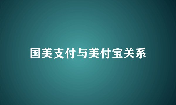 国美支付与美付宝关系