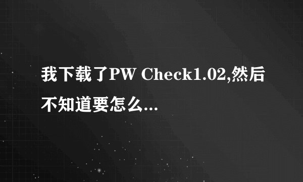 我下载了PW Check1.02,然后不知道要怎么读取字典，请问要怎么弄？