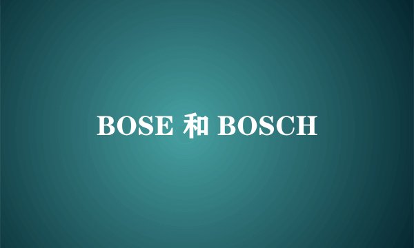 BOSE 和 BOSCH